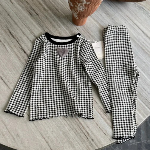 -キッズジュニアパジャマセット 長袖Tシャツ+ロングパンツ ガーリースタイル - mamahalo shop - 長袖パジャマ -  べビー服 - 子供服 - 男の子 - 女の子