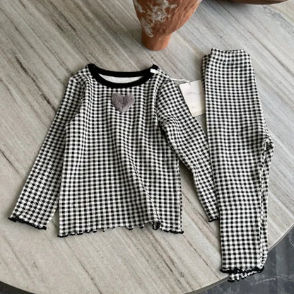 -キッズジュニアパジャマセット 長袖Tシャツ+ロングパンツ ガーリースタイル - mamahalo shop - 長袖パジャマ -  べビー服 - 子供服 - 男の子 - 女の子