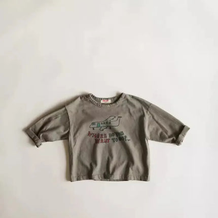 キッズトップス 飛行機プリント長袖Tシャツ - mamahalo shop - 長袖Tシャツ -  べビー服 - 子供服 - 男の子 - 女の子