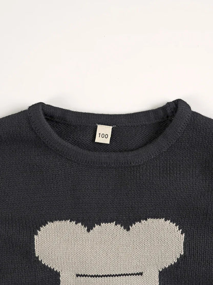 -キッズトップス/パンツ ベアくまニットベスト/ニットハーフパンツ - mamahalo shop - ノースリーブセットアップ -  べビー服 - 子供服 - 男の子 - 女の子