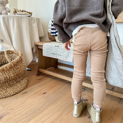 -キッズ レターロゴ プリント サイドライン パッチワーク レギンスパンツ ボーイズ - mamahalo shop - レギンスパンツ -  べビー服 - 子供服 - 男の子 - 女の子