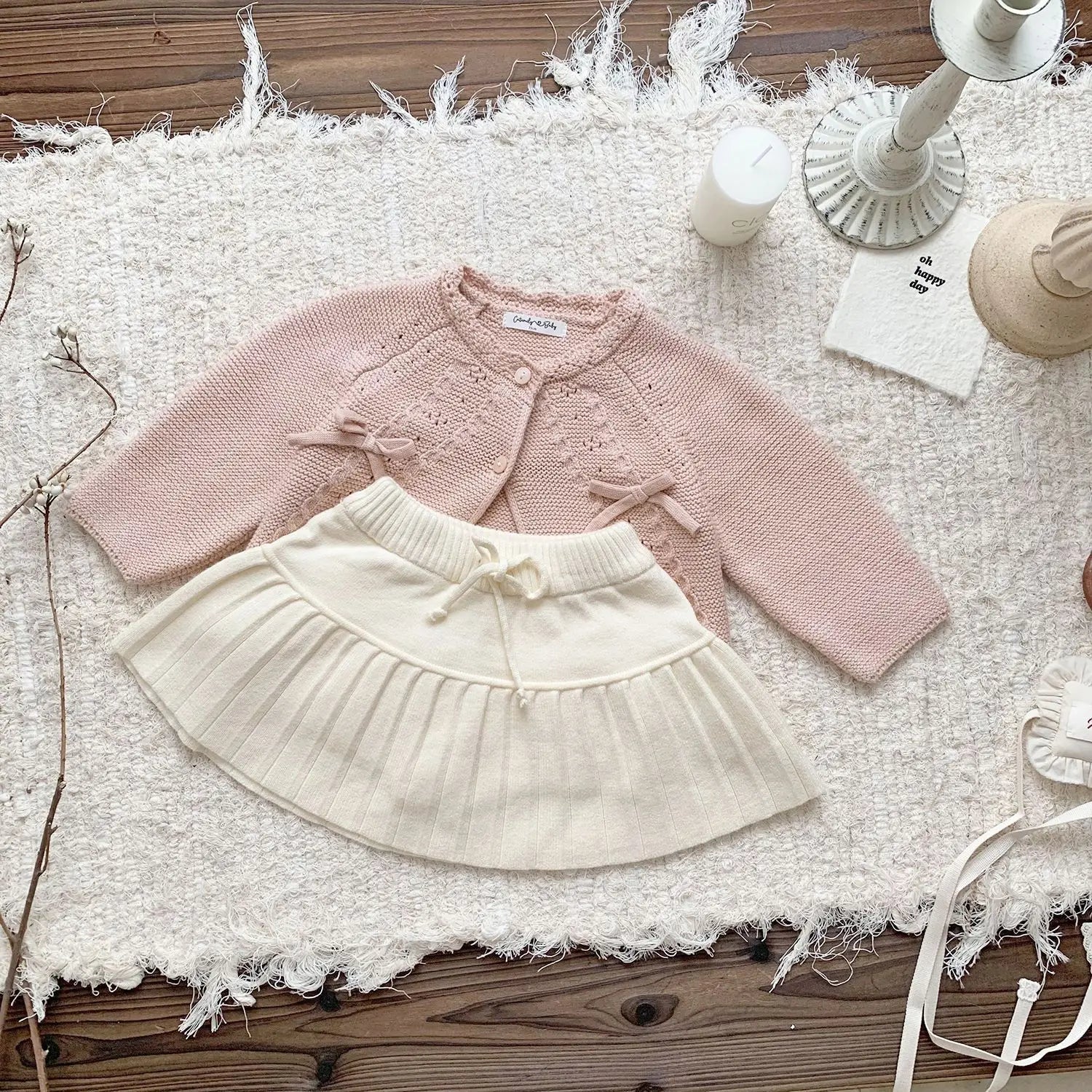 -ベビーキッズカーディガン ニットフリンジリボンボレロカーディガン 2カラー - mamahalo shop - カーディガン・パーカー -  べビー服 - 子供服 - 男の子 - 女の子