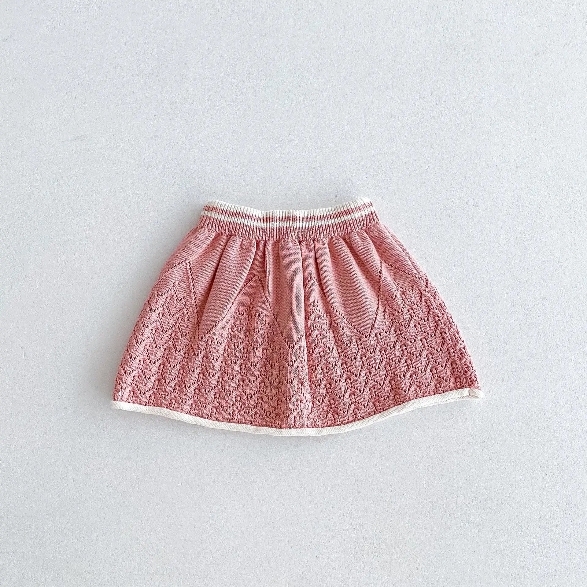 -キッズトップス/スカート レースニットフリルサークル襟セーター/レースニットAラインスカート 2カラー - mamahalo shop - 長袖セットアップ -  べビー服 - 子供服 - 男の子 - 女の子