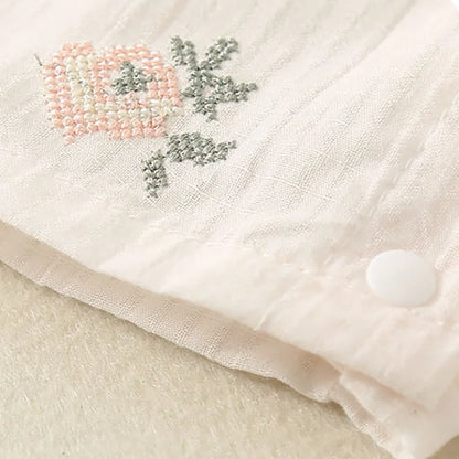 -ベビーロンパース 半袖フリルスリーブボディスーツ ナチュラルフラワープリント ピンク【mh0005769】 - mamahalo shop - 半袖ロンパース -  べビー服 - 子供服 - 男の子 - 女の子