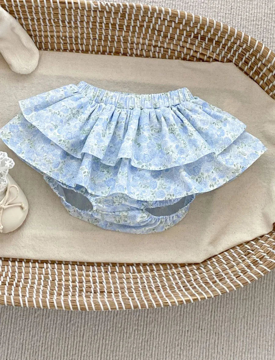 -ベビーパンツ フリルブルマパンツ フラワー花柄プリント 5カラー - mamahalo shop - ブルマパンツ -  べビー服 - 子供服 - 男の子 - 女の子