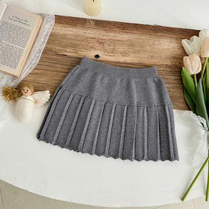 -キッズスカート ニットプレッピープリーツスカート 3カラー - mamahalo shop - スカート -  べビー服 - 子供服 - 男の子 - 女の子
