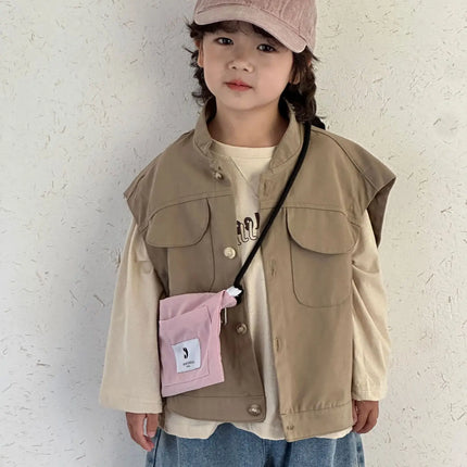 キッズベスト コットンフィッシャーマンシャツベスト - mamahalo shop - ベスト -  べビー服 - 子供服 - 男の子 - 女の子