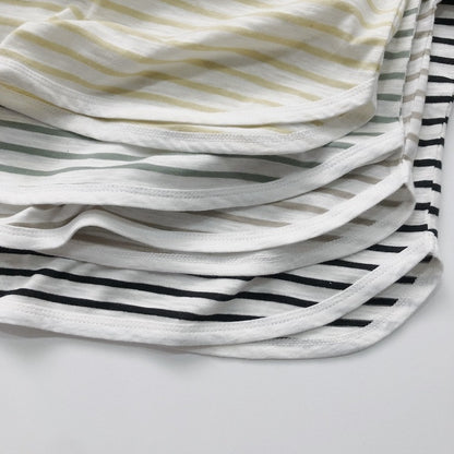 -キッズ ボーダー ルーズ 半袖 Tシャツ トップス 4カラー ユニセックス - mamahalo shop - 半袖Tシャツ -  べビー服 - 子供服 - 男の子 - 女の子