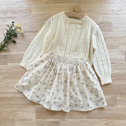 キッズスカート フラワープリント/刺繍スカラップレーススカート【mh-0008933】 - mamahalo shop - スカート -  べビー服 - 子供服 - 男の子 - 女の子