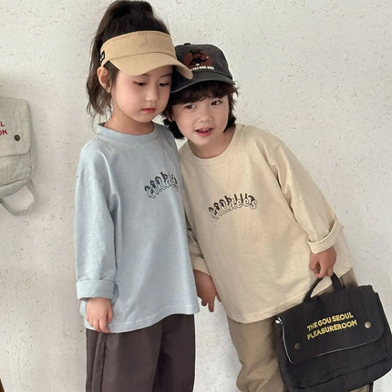 キッズトップス グラフィティロゴプリント長袖Tシャツ - mamahalo shop - 長袖Tシャツ -  べビー服 - 子供服 - 男の子 - 女の子