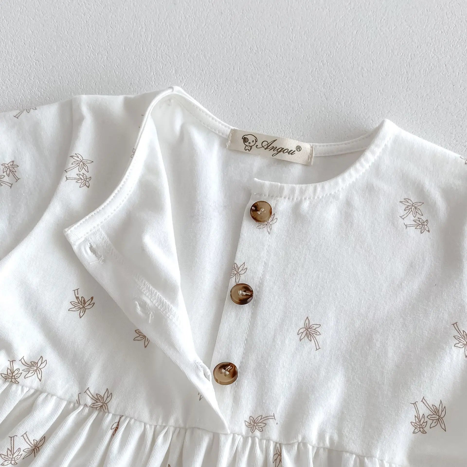 -キッズワンピース 半袖サマーワンピース フラワー小花柄プリント 2カラー【mh0005569】 - mamahalo shop - 半袖ワンピース -  べビー服 - 子供服 - 男の子 - 女の子