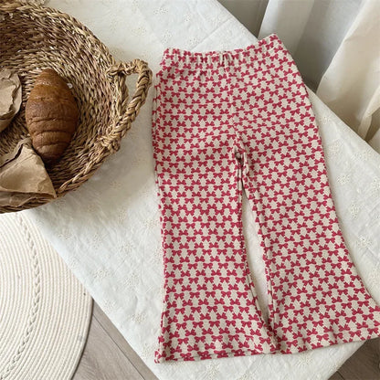 -キッズパンツ リボンプリント ベルボトムパンツ フレアパンツ【mh0005373】 - mamahalo shop - ロングパンツ・スウェットパンツ -  べビー服 - 子供服 - 男の子 - 女の子