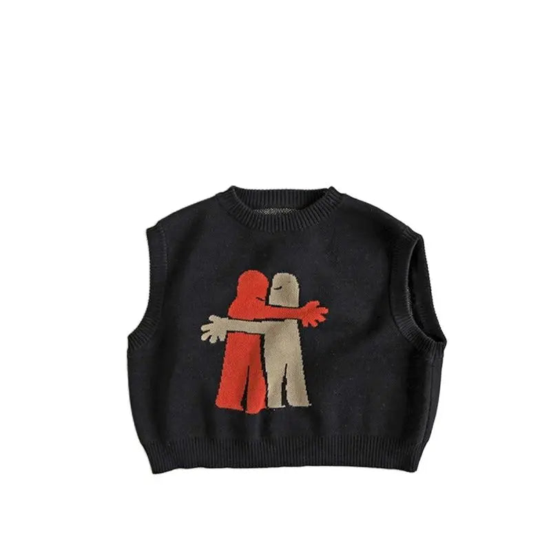 -キッズベスト ニットアニメーションベストトップス 2カラー【mh0006946】 - mamahalo shop - ベスト -  べビー服 - 子供服 - 男の子 - 女の子