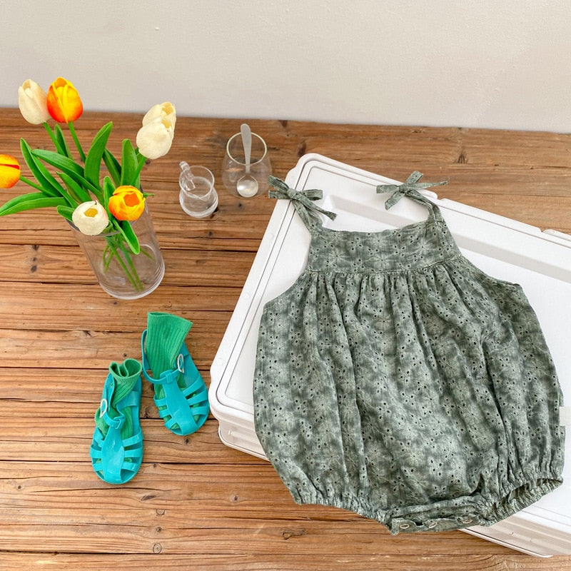 -☺︎ ベビー ボタニカル キャミソール ロンパース - mamahalo shop - ノースリーブロンパース -  べビー服 - 子供服 - 男の子 - 女の子