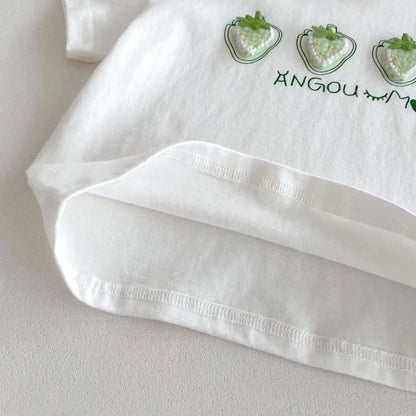 -ベビートップス 半袖Tシャツ いちごストロベリープリント 3カラー【mh0006101】 - mamahalo shop - 半袖Tシャツ -  べビー服 - 子供服 - 男の子 - 女の子