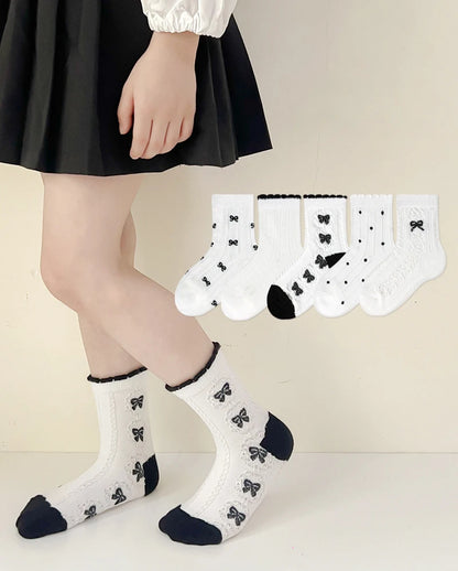 -キッズソックス うさぎ/星スター/リボンショートソックス靴下5足セット【mh0006942】 - mamahalo shop - ベビー用靴下・タイツ -  べビー服 - 子供服 - 男の子 - 女の子