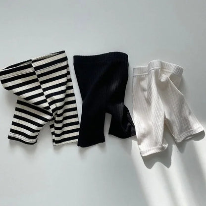 -キッズパンツ ショートレギンス 無地/ボーダー シンプルベーシック【mh0006006】 - mamahalo shop - レギンスパンツ -  べビー服 - 子供服 - 男の子 - 女の子