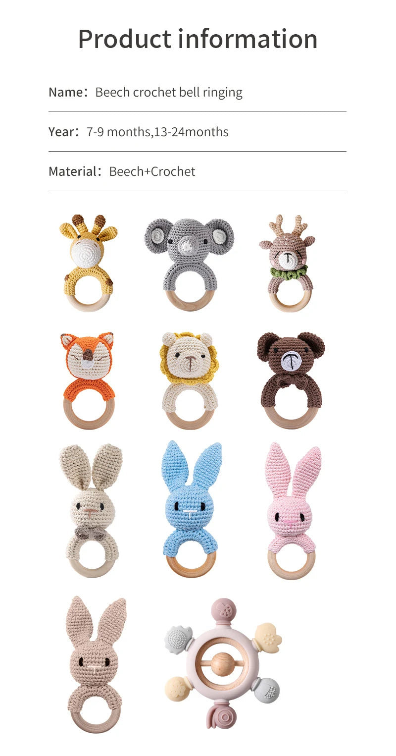 -# あみぐるみのどうぶつラトル ベビー ニット ガラガラ 歯固め【mh0000141】 - mamahalo shop - おしゃぶり・はがため -  べビー服 - 子供服 - 男の子 - 女の子