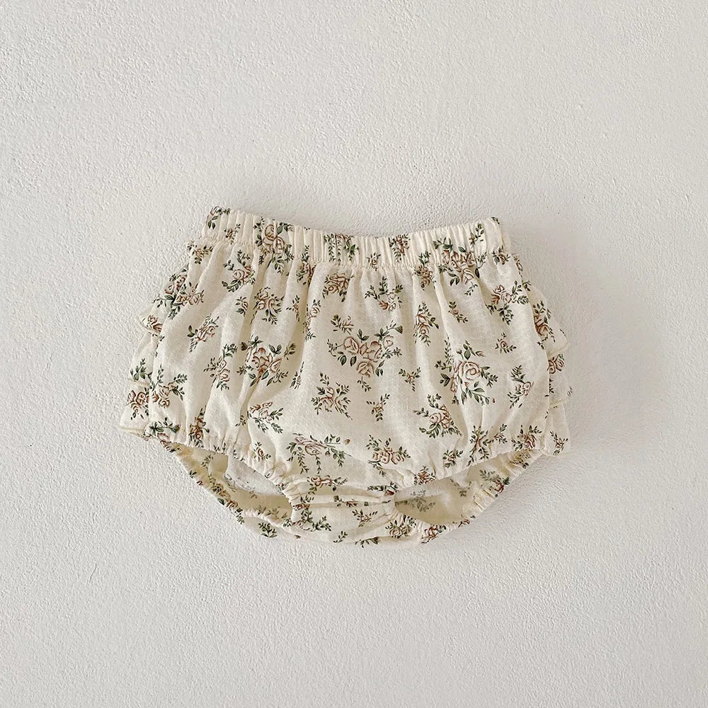 -☺︎ベビーパンツ フリルブルマパンツ フラワー花柄プリント - mamahalo shop - ブルマパンツ -  べビー服 - 子供服 - 男の子 - 女の子