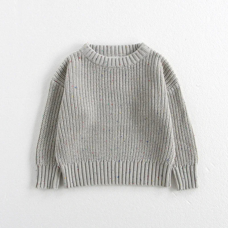 -ベビーキッズトップス リブニット セーター カラフルネップ 2カラー【mh0006346】 - mamahalo shop - ニット・セーター -  べビー服 - 子供服 - 男の子 - 女の子