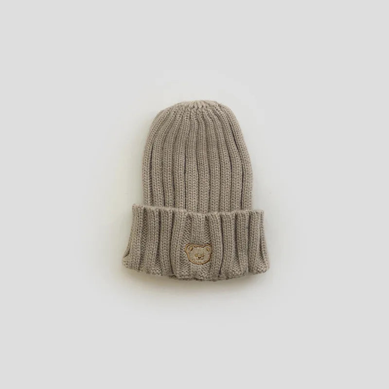 -ベビー キッズ くま ベア 刺繍 ニットキャップ ニット帽 帽子【mh0000126】 - mamahalo shop - ベビー用帽子 -  べビー服 - 子供服 - 男の子 - 女の子