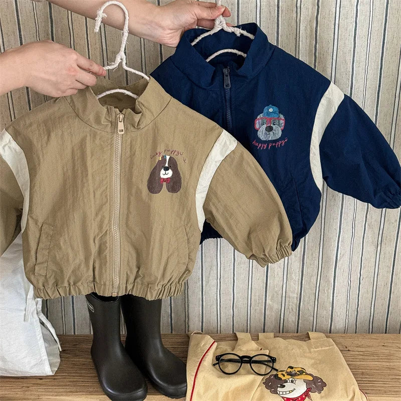 -キッズアウター ジャンパー ウィンドブレーカー ジッパージャケット 2カラー - mamahalo shop - ショートコート・ジャケット・ジャンパー -  べビー服 - 子供服 - 男の子 - 女の子