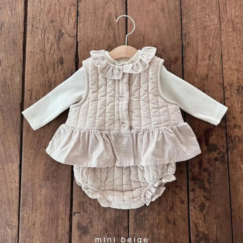 -キッズベスト キルティングペプラムベスト ジャケット 2カラー ガールズ 女の子 子供服 - mamahalo shop - ベスト -  べビー服 - 子供服 - 男の子 - 女の子