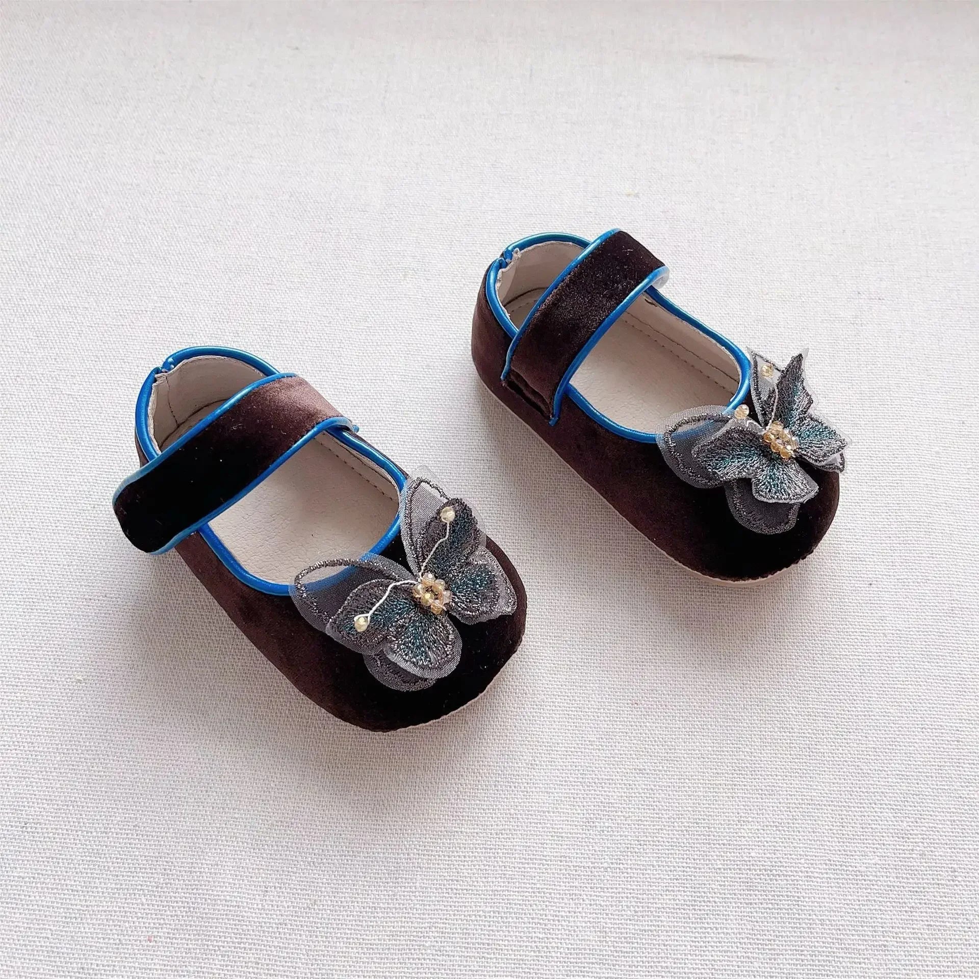 -ベビーシューズ ストラップバタフライバレエシューズ ファーストシューズ 靴 - mamahalo shop - ベビー用靴 -  べビー服 - 子供服 - 男の子 - 女の子