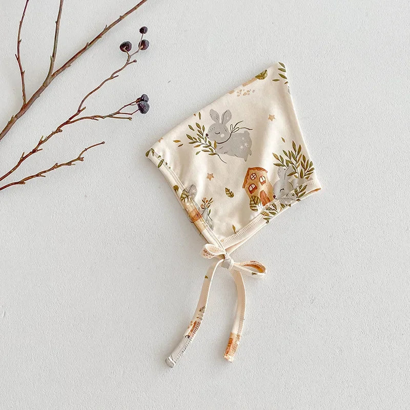 -ベビーロンパース/パンツ/ボンネット フォレストアニマルプリント長袖ボディスーツ/ロングパンツ/帽子 4デザイン【mh0006931】 - mamahalo shop - ロンパースセットアップ -  べビー服 - 子供服 - 男の子 - 女の子