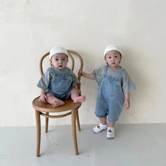 -ベビーオーバーオール デニム サロペット ジャンプスーツ【mh0005283】 - mamahalo shop - サロペットパンツ・サスペンダーパンツ -  べビー服 - 子供服 - 男の子 - 女の子