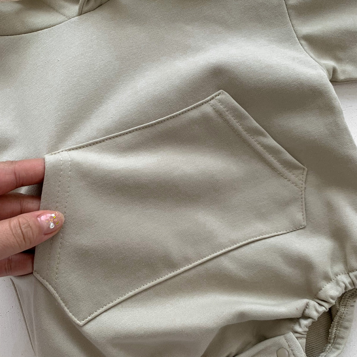 -ベビー くま耳 フーディ 長袖 ロンパース 足つき レギンス タイツ ユニセックス【mh0002363】 - mamahalo shop - 長袖ロンパース -  べビー服 - 子供服 - 男の子 - 女の子