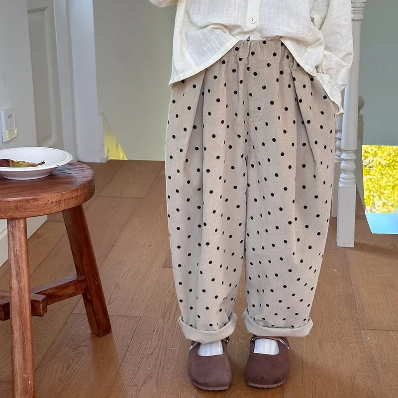 -キッズパンツ 水玉ドットルーズロングパンツ 3カラー - mamahalo shop - ロングパンツ・スウェットパンツ -  べビー服 - 子供服 - 男の子 - 女の子