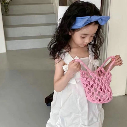 -キッズワンピース キャミソールリボンドレス イレギュラースカート 2カラー【mh0005652】 - mamahalo shop - ノースリーブワンピース -  べビー服 - 子供服 - 男の子 - 女の子