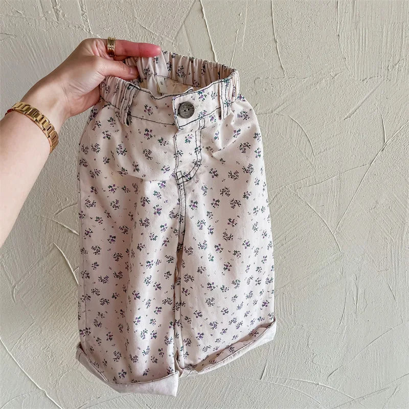 -キッズ フラワー ロング ルーズ パンツ - mamahalo shop - ロングパンツ・スウェットパンツ -  べビー服 - 子供服 - 男の子 - 女の子