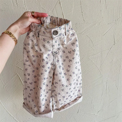 -キッズ フラワー ロング ルーズ パンツ - mamahalo shop - ロングパンツ・スウェットパンツ -  べビー服 - 子供服 - 男の子 - 女の子