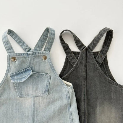 -キッズオーバーオール ポケットデニムサスペンダーパンツ 2カラー - mamahalo shop - オーバーオール -  べビー服 - 子供服 - 男の子 - 女の子
