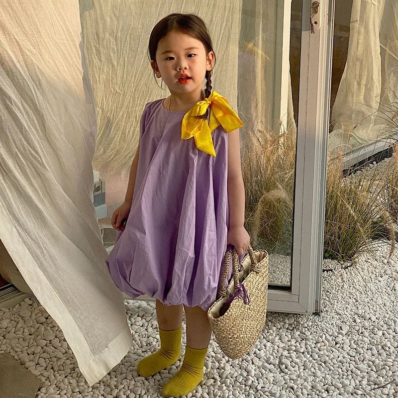 -キッズワンピース ノースリーブバルーンワンピース 4カラー【mh0005761】 - mamahalo shop - ノースリーブワンピース -  べビー服 - 子供服 - 男の子 - 女の子