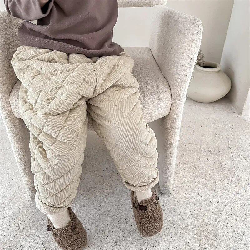 -キッズ キルティング コーデュロイ パンツ 暖パン - mamahalo shop - ロングパンツ・スウェットパンツ -  べビー服 - 子供服 - 男の子 - 女の子