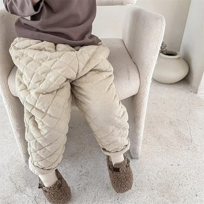 -キッズ キルティング コーデュロイ パンツ 暖パン - mamahalo shop - ロングパンツ・スウェットパンツ -  べビー服 - 子供服 - 男の子 - 女の子