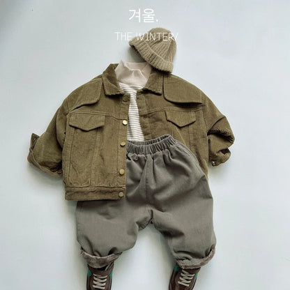 -キッズパンツ 裏ファーフリース ルーズパンツ シンプル ベーシック 無地 3カラー ボーイズ 男の子 子供服 - mamahalo shop - ロングパンツ・スウェットパンツ -  べビー服 - 子供服 - 男の子 - 女の子