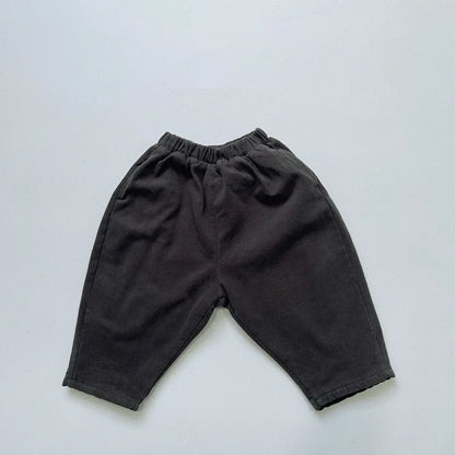 -キッズパンツ 裏ファーフリース ルーズパンツ シンプル ベーシック 無地 3カラー ボーイズ 男の子 子供服 - mamahalo shop - ロングパンツ・スウェットパンツ -  べビー服 - 子供服 - 男の子 - 女の子