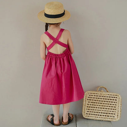 -キッズワンピース ノースリーブAラインワンピース 2カラー【mh0005954】 - mamahalo shop - ノースリーブワンピース -  べビー服 - 子供服 - 男の子 - 女の子