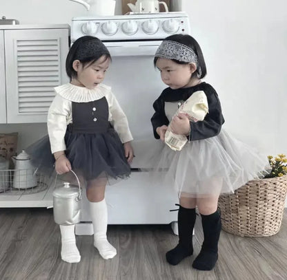 -ベビートップス フリルサークル襟長袖Tシャツ 3カラー - mamahalo shop - 長袖Tシャツ -  べビー服 - 子供服 - 男の子 - 女の子