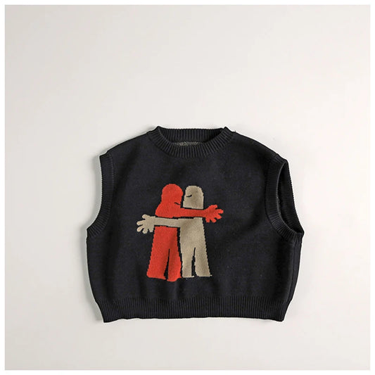 -キッズベスト ニットアニメーションベストトップス 2カラー【mh0006946】 - mamahalo shop - ベスト -  べビー服 - 子供服 - 男の子 - 女の子