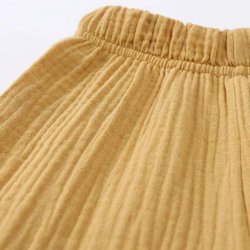 -キッズパンツ サマーパンツ ルーズロングパンツ エアリーパンツ シンプルベーシック 蚊よけ 外遊びパンツ - mamahalo shop - ロングパンツ・スウェットパンツ -  べビー服 - 子供服 - 男の子 - 女の子