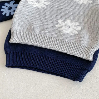 -キッズトップス ニットセーター 北欧風レトロフラワー 2カラー【mh0006652】 - mamahalo shop - ニット・セーター -  べビー服 - 子供服 - 男の子 - 女の子