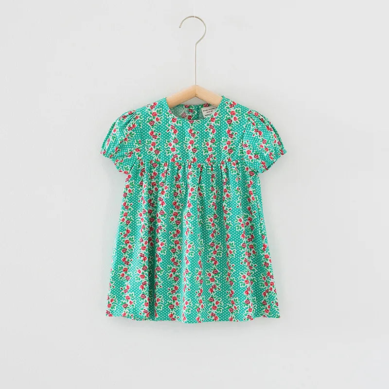 -キッズワンピース 半袖プリントワンピース フラワー花柄プリント 2カラー【mh0005662】 - mamahalo shop - 半袖ワンピース -  べビー服 - 子供服 - 男の子 - 女の子