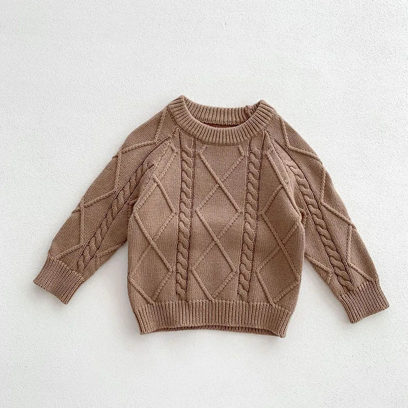 -ベビートップス サスペンダーパンツ ニットケーブル編みセーター ニットサロペット 3カラー【mh0004105】 - mamahalo shop - サロペットパンツ・サスペンダーパンツ -  べビー服 - 子供服 - 男の子 - 女の子