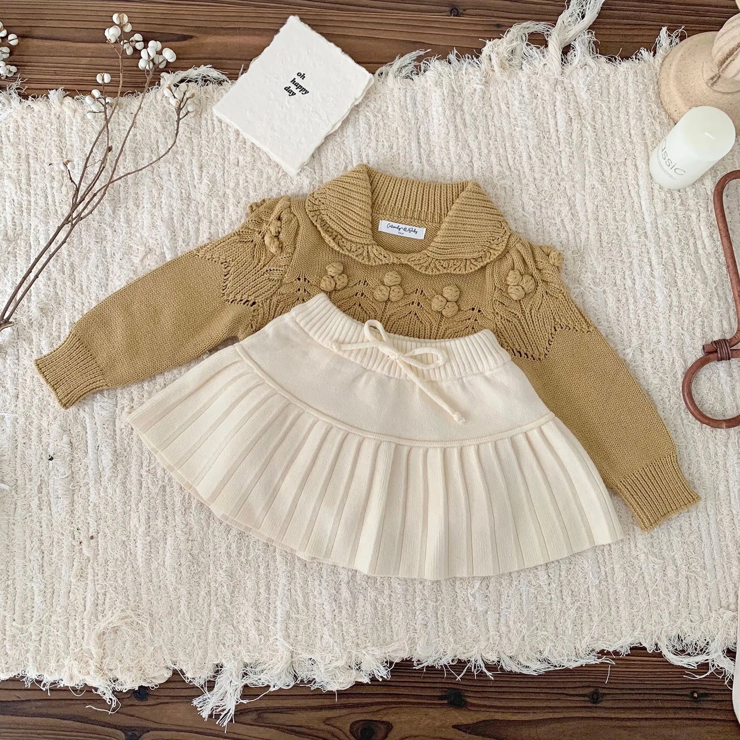 -ベビーキッズスカート ニットプリーツスカート 2カラー【mh0006726】 - mamahalo shop - スカート -  べビー服 - 子供服 - 男の子 - 女の子