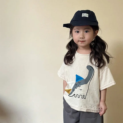 キッズトップス 半袖Tシャツ 恐竜ダイナソープリント 2カラー - mamahalo shop - 半袖Tシャツ - ベビー服 - 子供服 - 男の子 - 女の子